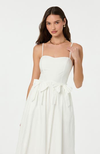 Poplin Bow Detail Midi Dress