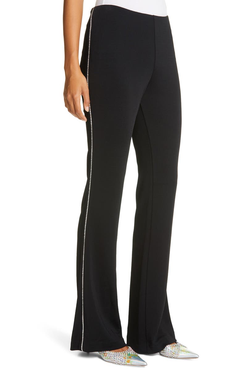 Area Crystal Stripe Flare Pants, Alternate, color, 