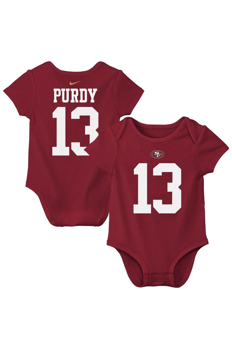 Newborn & Infant Nike Brock Purdy Scarlet San Francisco 49ers Player Name & Number Bodysuit, Main, color, Scarlet