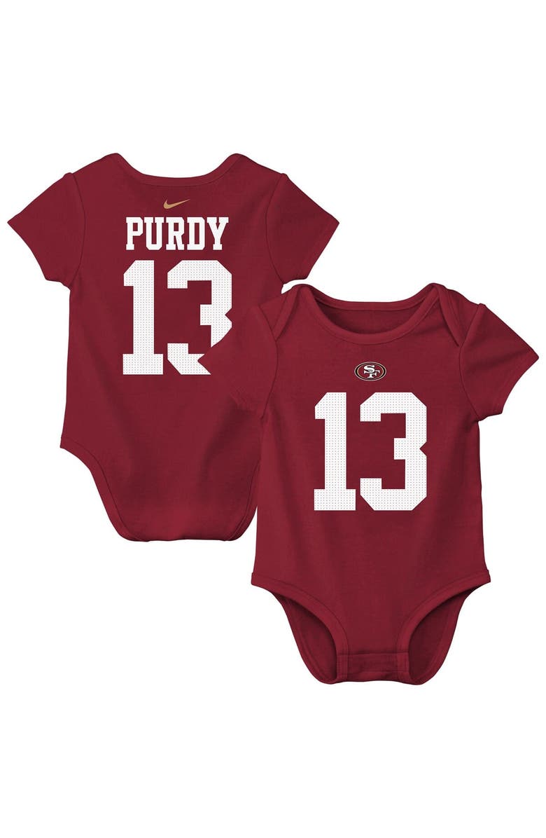 Nike Newborn & Infant Nike Brock Purdy Scarlet San Francisco 49ers Player Name & Number Bodysuit, Main, color, Scarlet