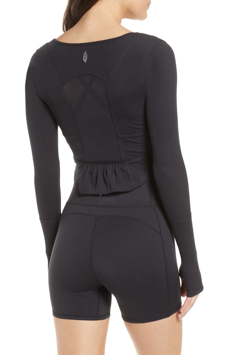 FP Movement by Free People Free People FP Movement Bow Down Long Sleeve Crop Top, Alternate, color,