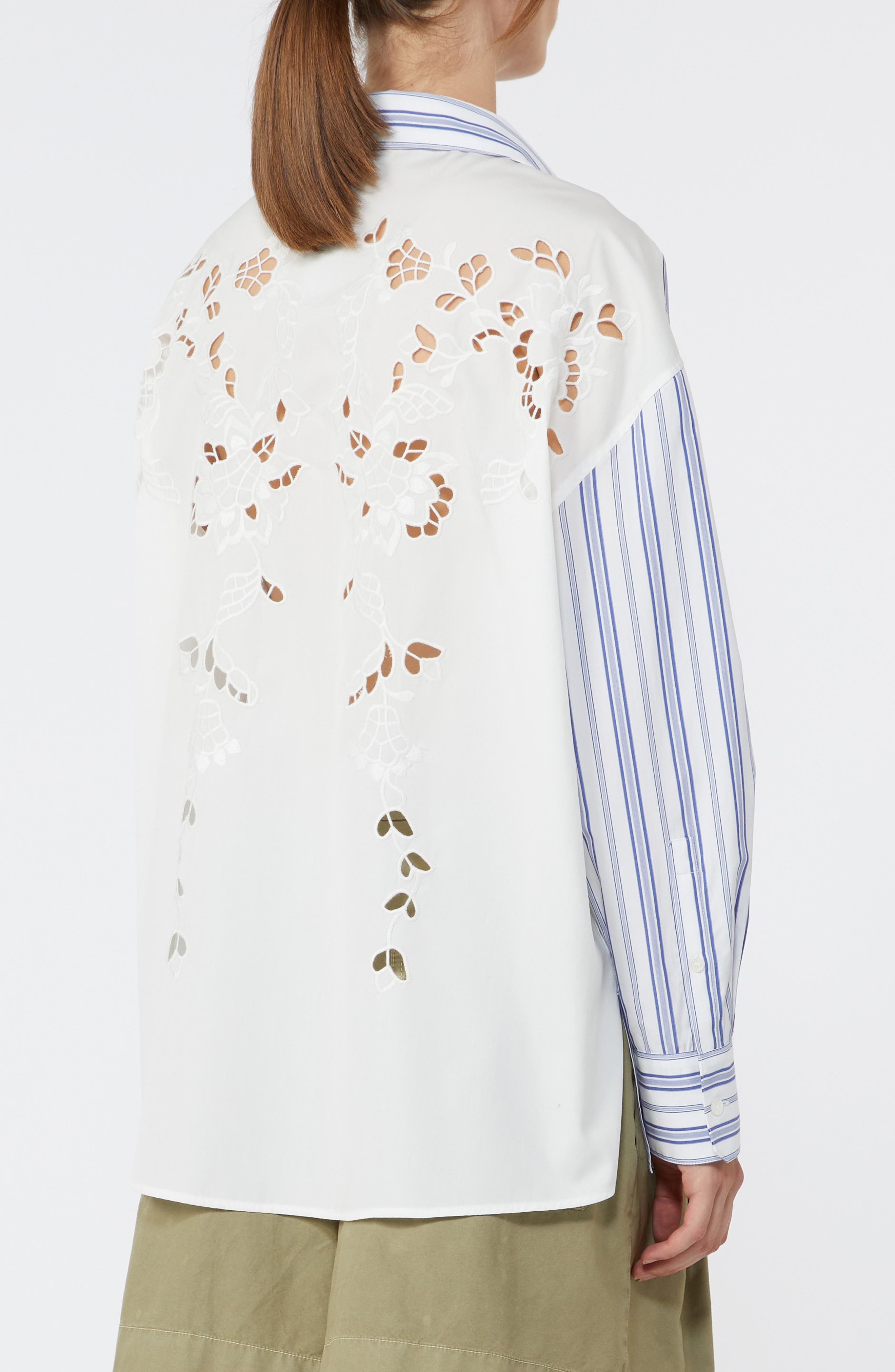 Tessile Stripe Poplin Eyelet Button-Up Shirt - image 2