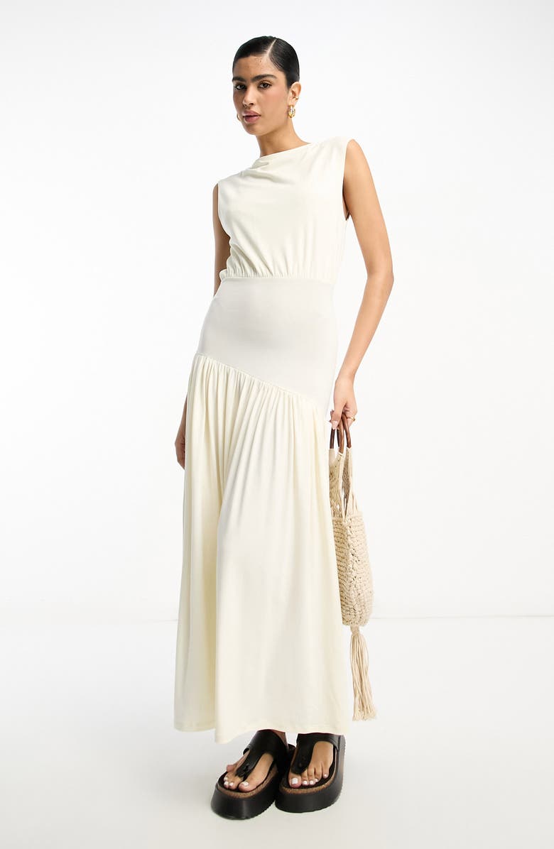 ASOS DESIGN Drape Cutout Back Maxi Dress, Main, color,