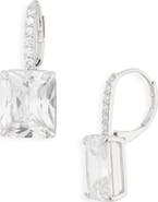 Nordstrom Crystal Square Pavé Leverback Earrings
