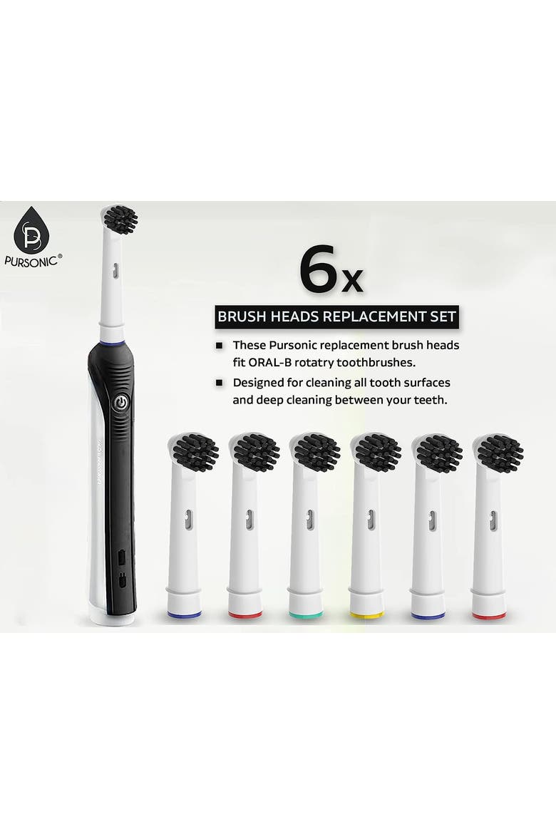 Charcoal Infused Bristles Electric Toothbrush Replacement Brush Heads, Alternate, color, White