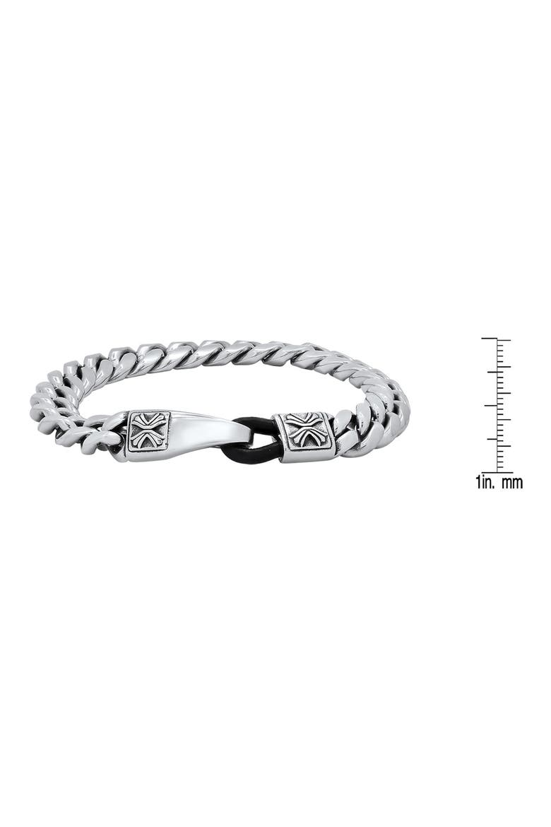 Stainless Steel Cuban Link Bracelet, Alternate, color, SILVER
