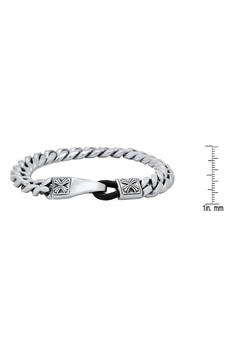 HMY JEWELRY Stainless Steel Cuban Link Bracelet, Alternate, color,