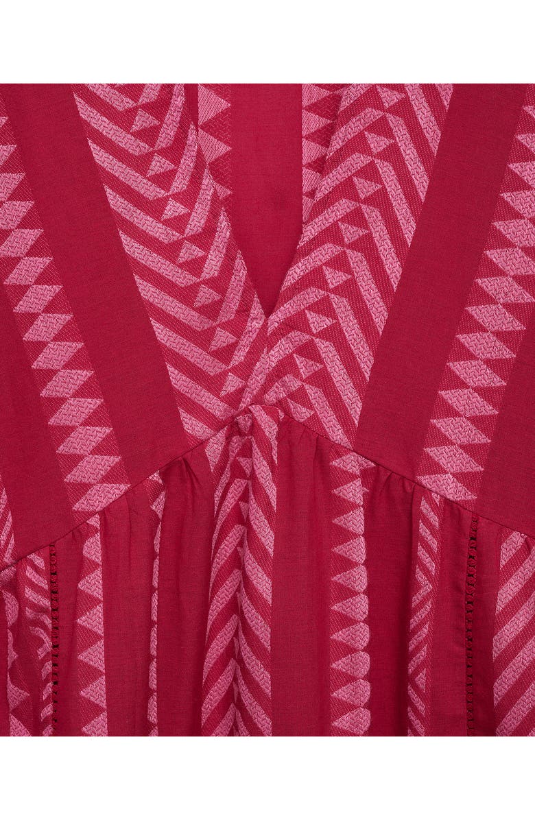 MANGO Geometric Print Dress, Alternate, color, Fuchsia