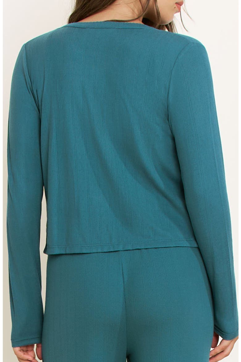 Blissful Pointelle Cardigan, Alternate, color, BLUEGRASS