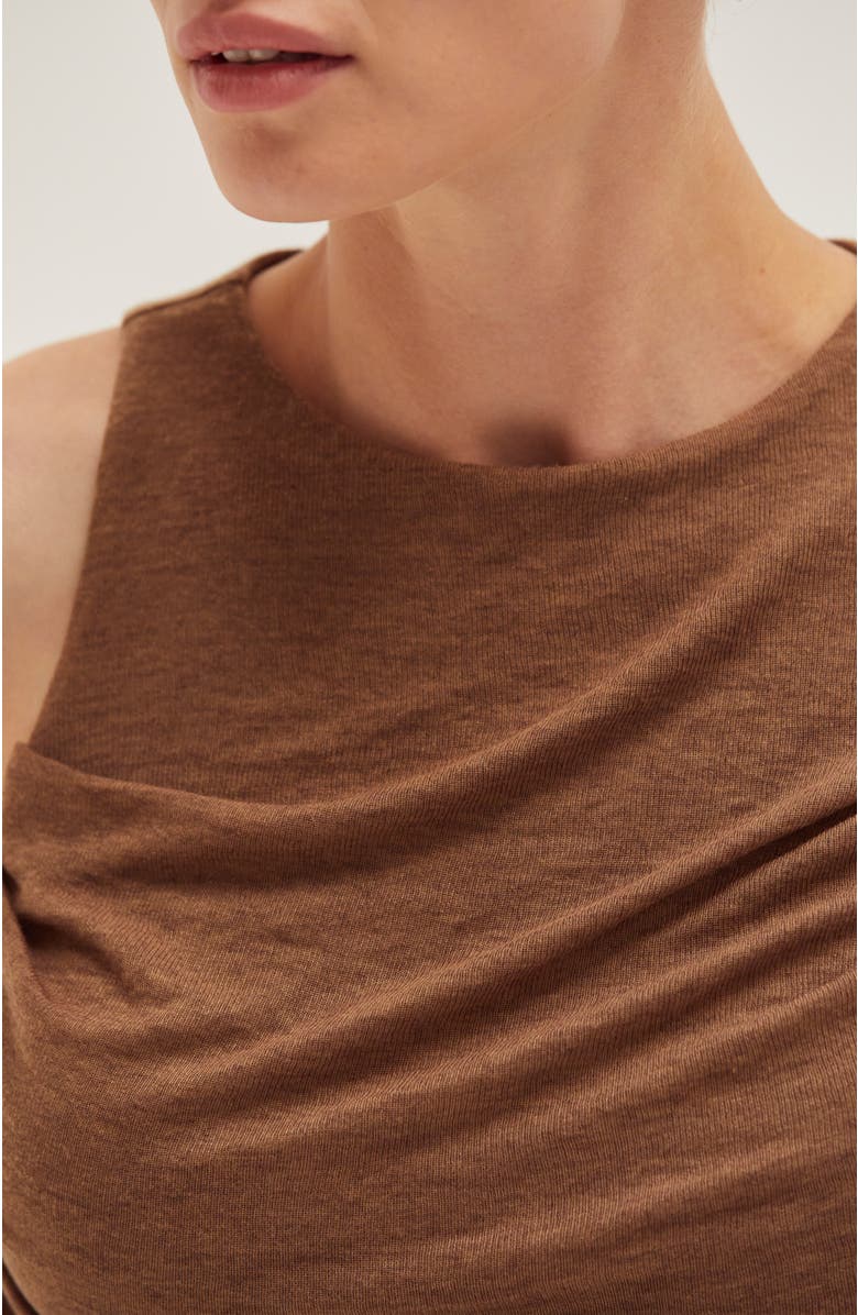 CRESCENT Shirred Knit Tank Top, Alternate, color, Brown