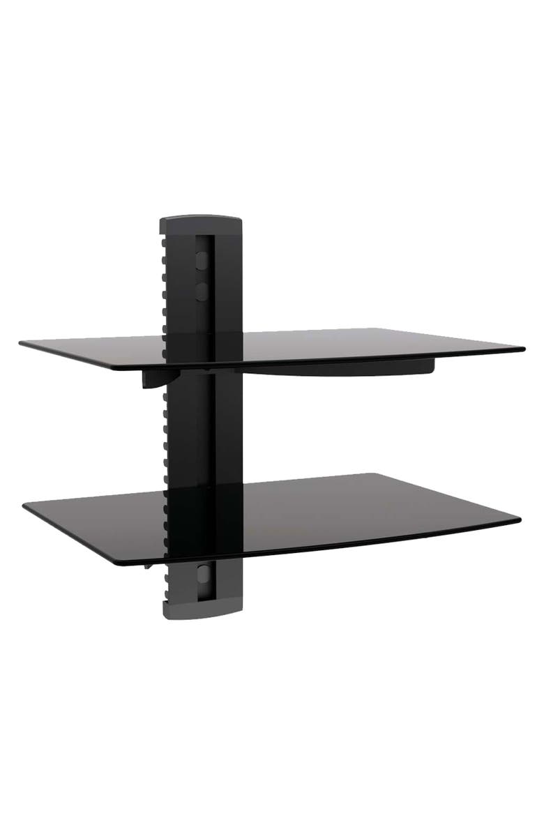 Megamounts Tempered Glass Double Shelf Single Stud Wall Mount, Main, color, 