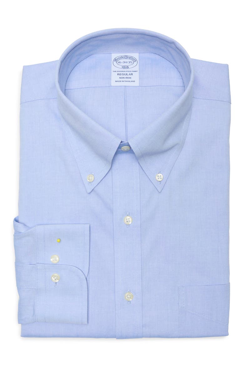 Regular Fit Non-Iron Cotton Dress Shirt, Main, color, LIGHT/ PASTEL BLUE