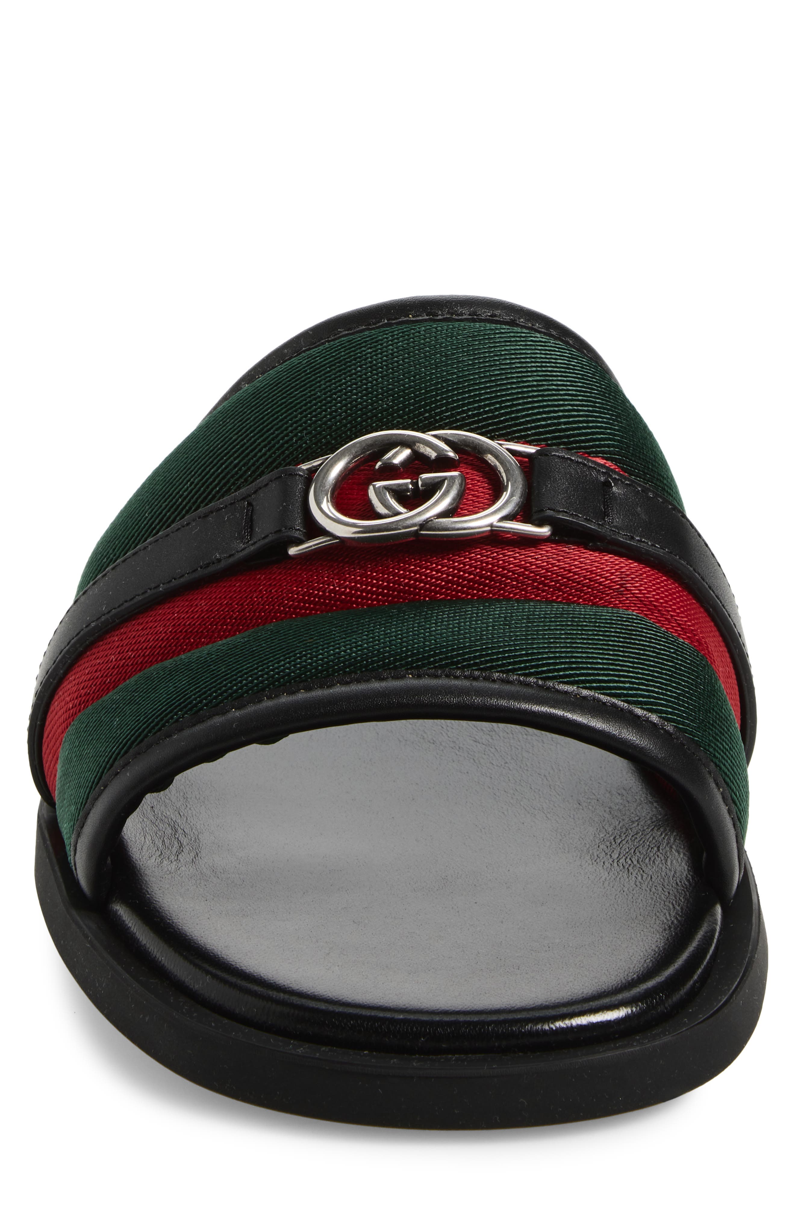 Gucci Maverik Slide Sandal, Alternate, color, Green/ Red