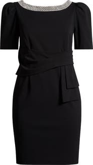 Alex Evenings Embellished Crepe Sheath Dress
