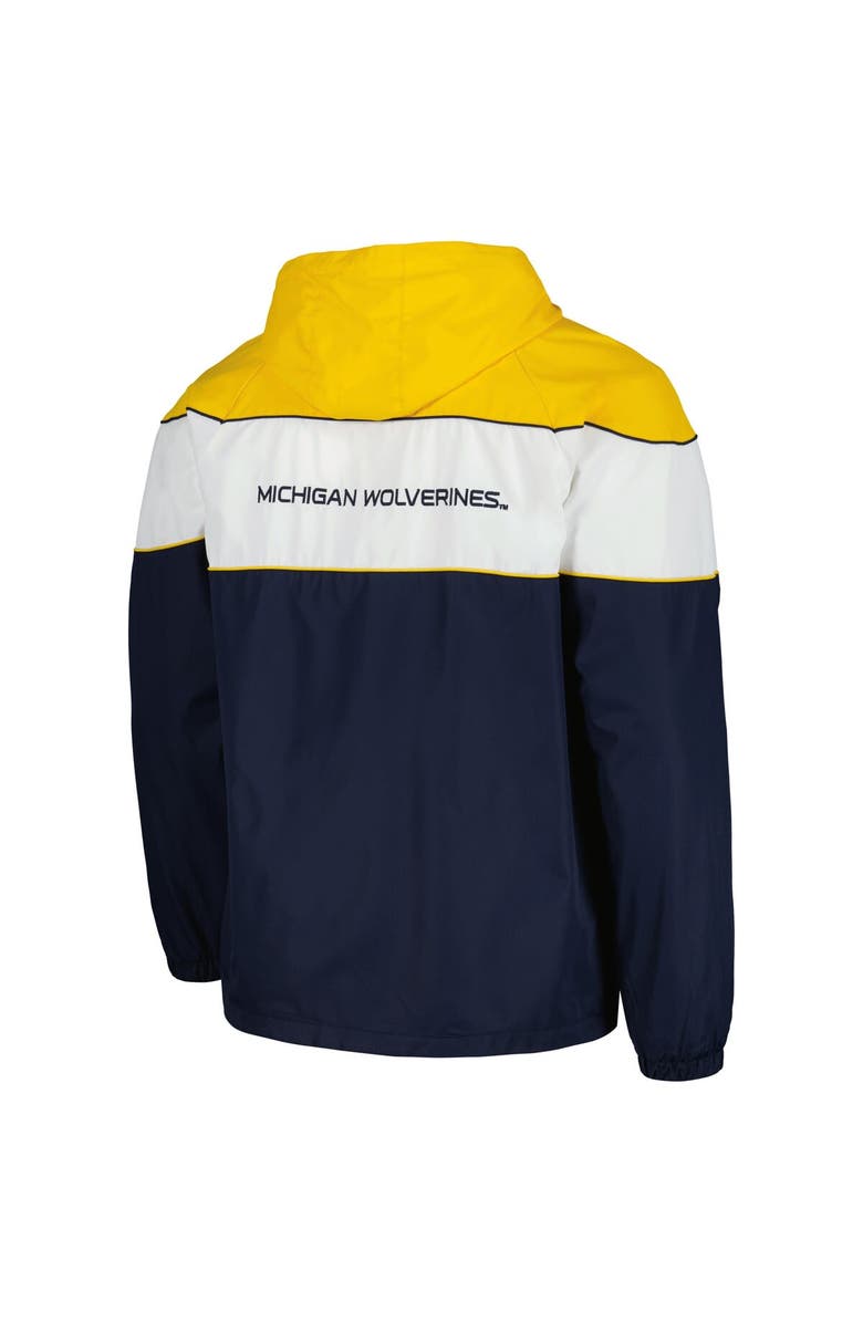 G-III SPORTS BY CARL BANKS Men's G-III Sports by Carl Banks Navy Michigan Wolverines Center Line Half-Zip Raglan Hoodie Jacket, Alternate, color, 