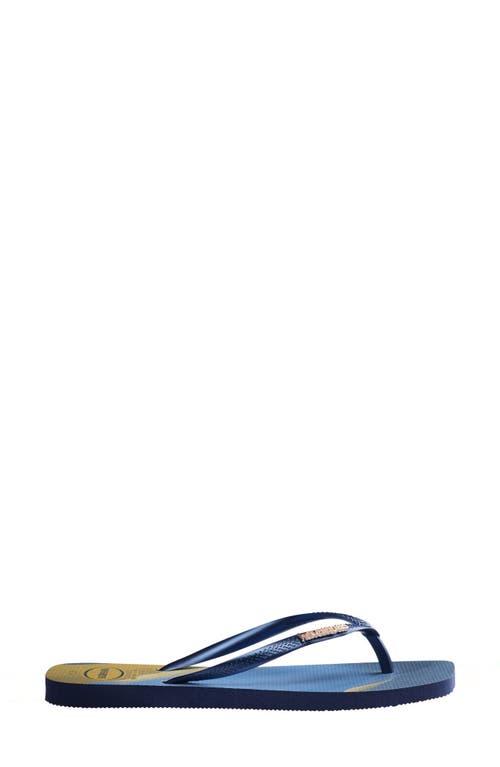 Havaianas Slim Square Flip Flop In Navy Blue