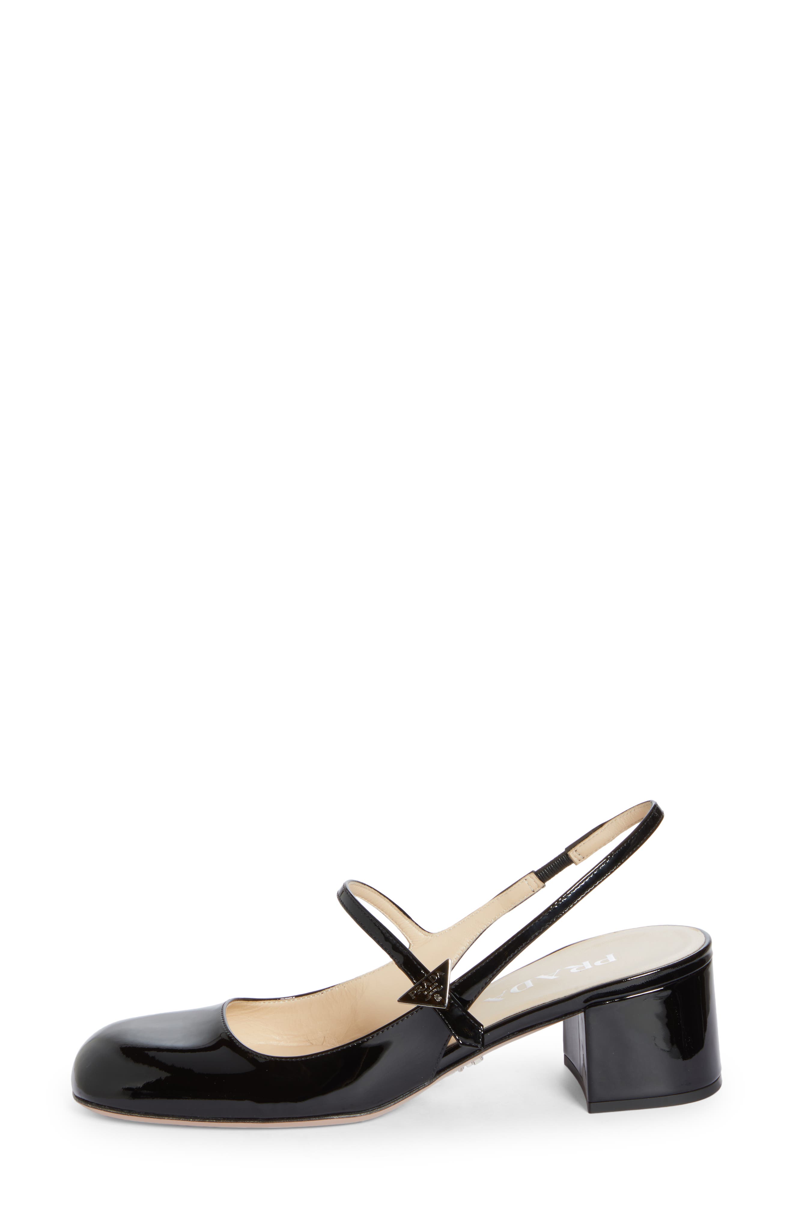Prada Décoletté Logo Slingback Mary Jane Pump, Alternate, color, 