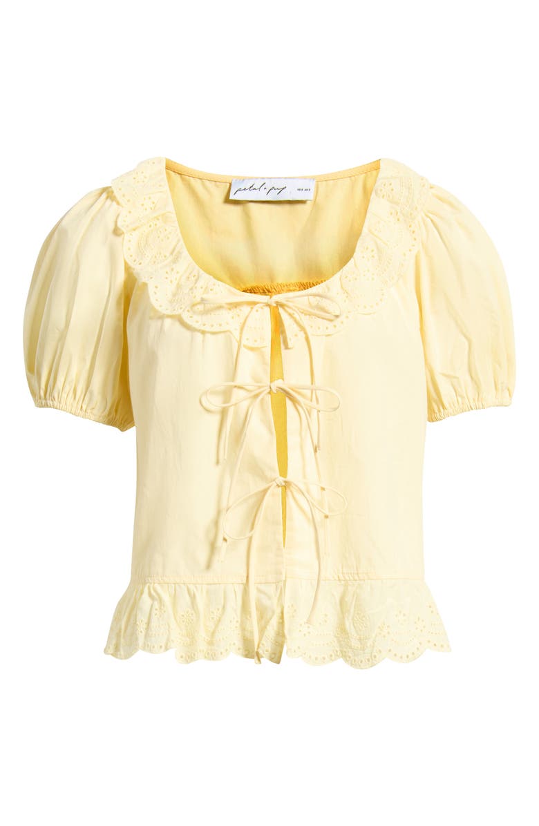 Petal & Pup Aspen Tie Front Cotton Eyelet Embroidered Top, Alternate, color,