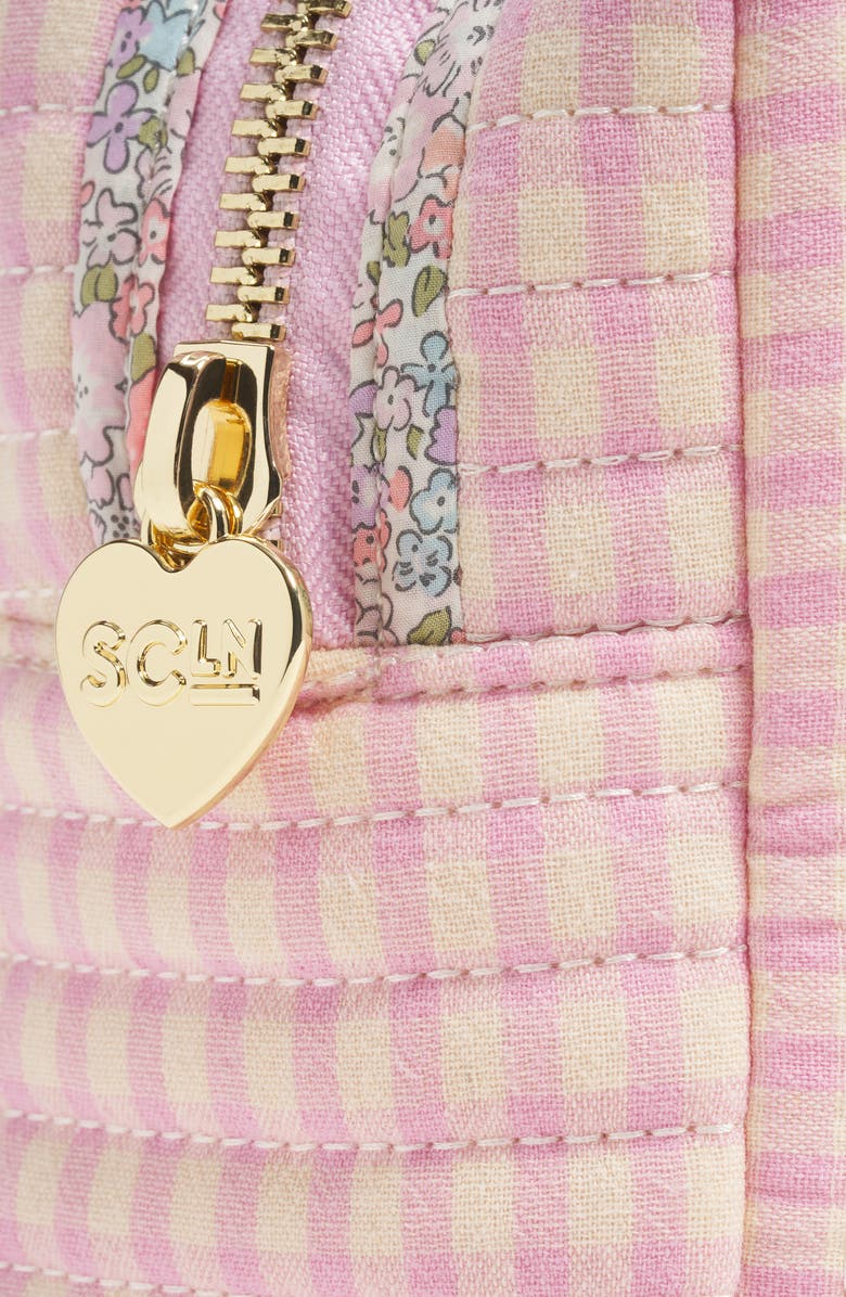 Stoney Clover Lane x Liberty Small Quilted Cotton Pouch, Alternate, color, Rose Gingham