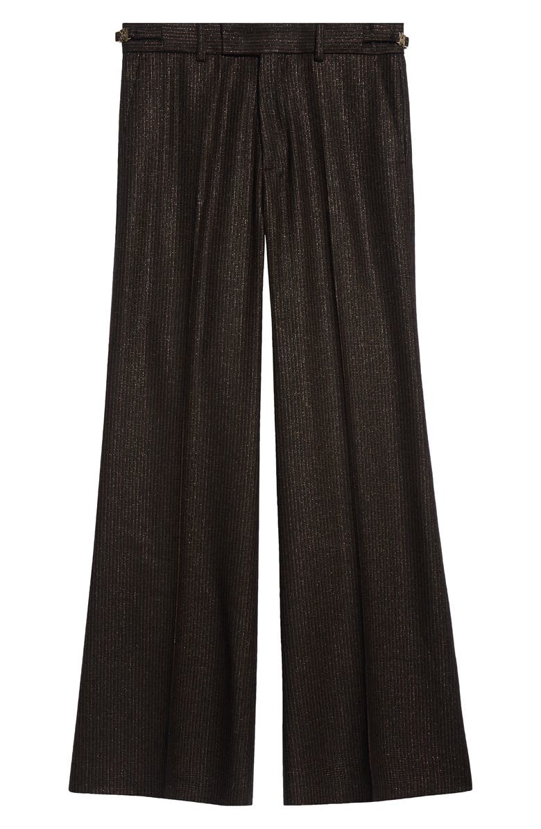 AMIRI Lurex Stripe Flare Trousers, Alternate, color, Dark Brown