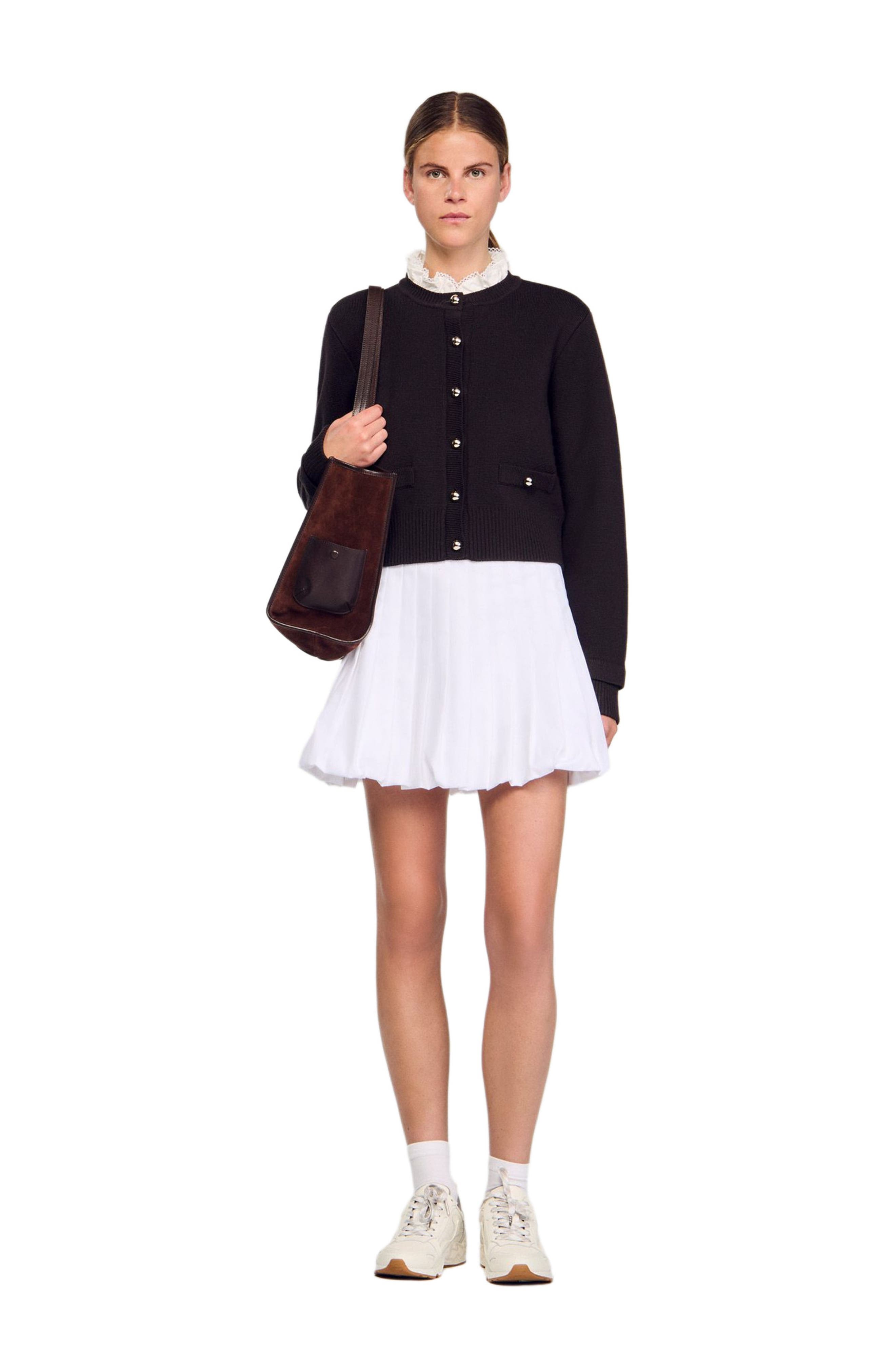 Cardigan with detachable ruffle collar - image 3