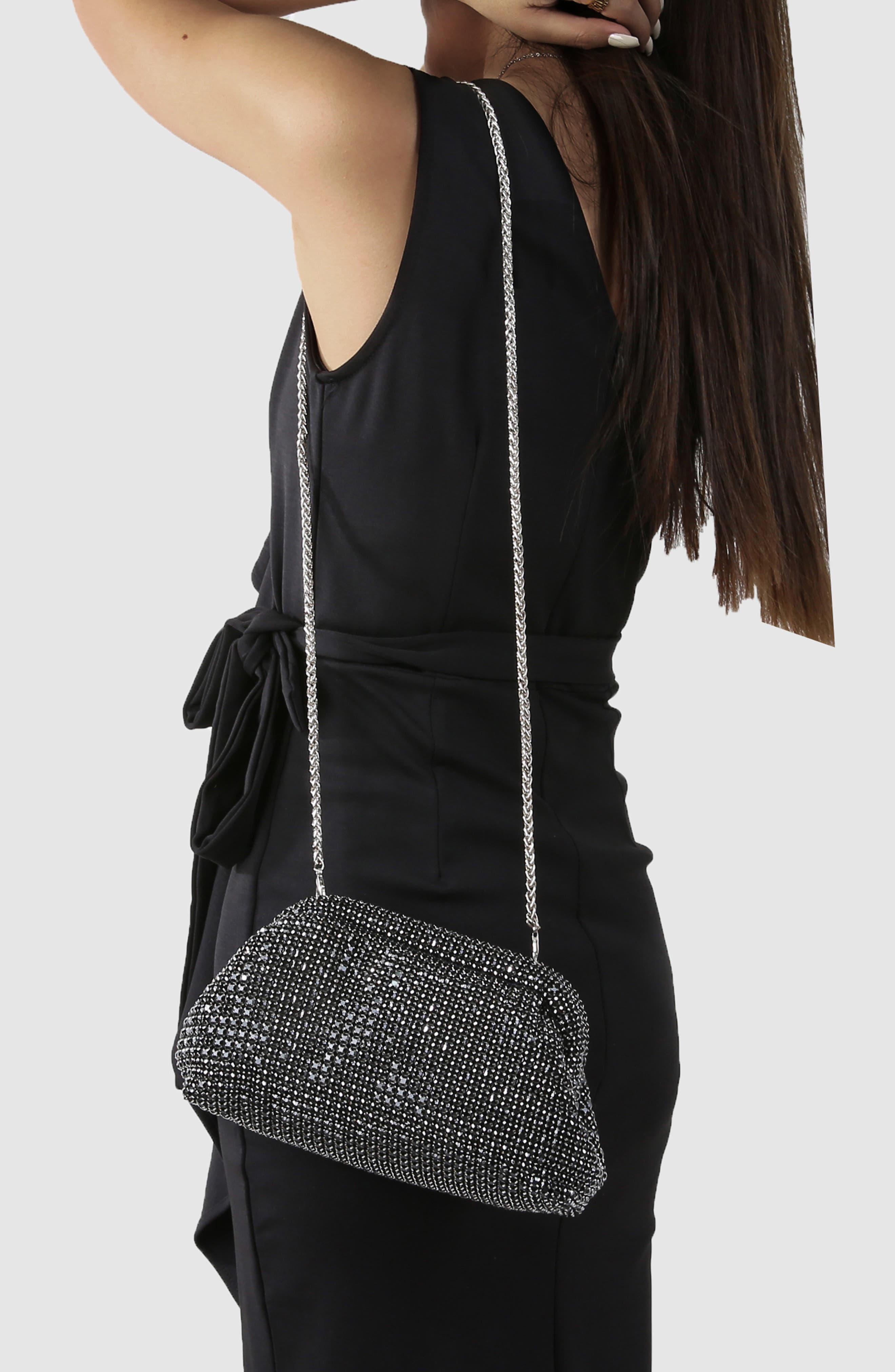 BERNESS Crystal Clutch, Alternate, color, Black