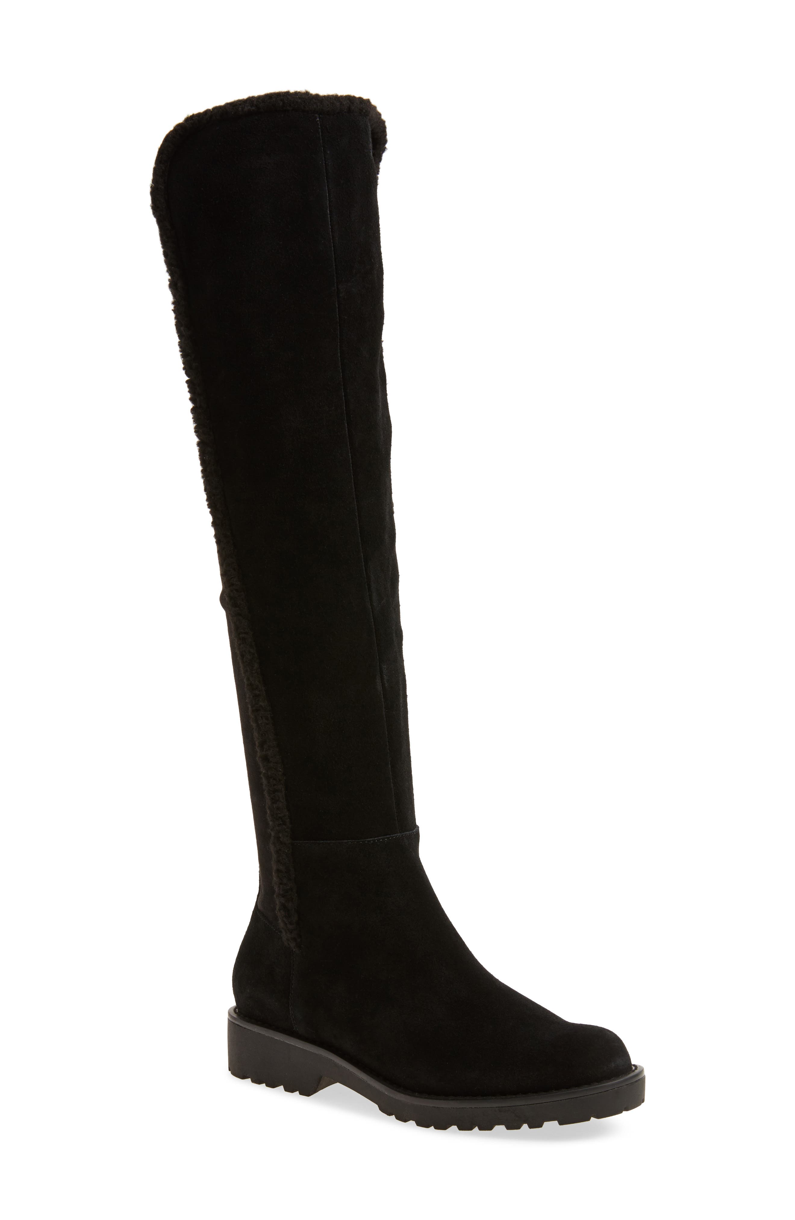 Sole Society Juno Faux Shearling Trim Boot, Main, color, 