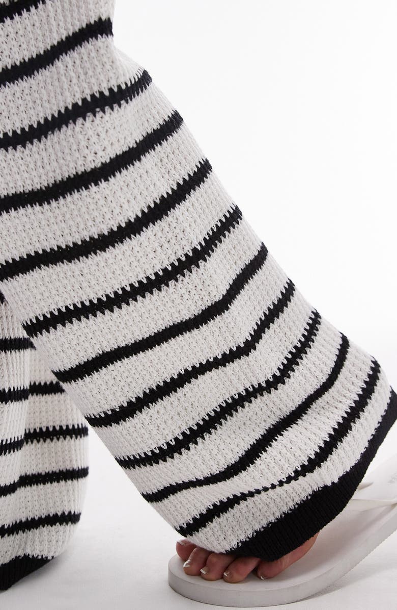 Topshop Stripe Open Stitch Knit Drawstring Pants, Alternate, color, 