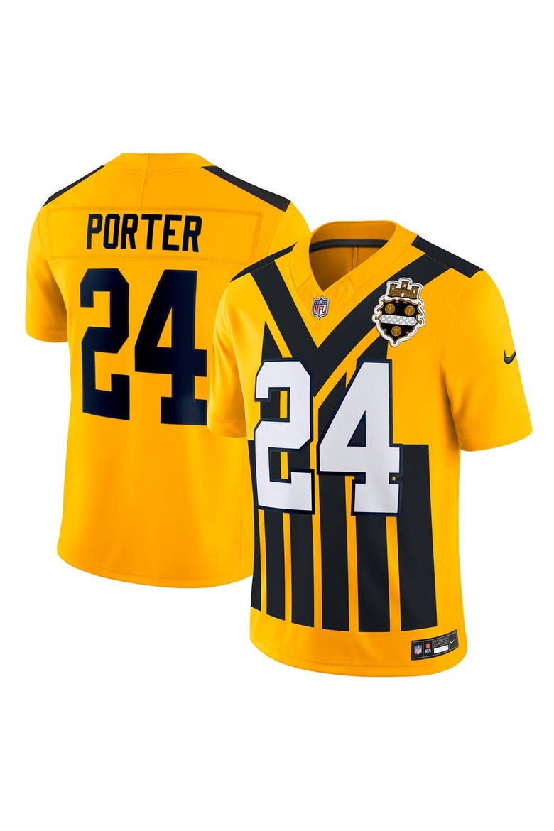 Men's Nike Joey Porter Jr. Gold Pittsburgh Steelers Alternate 1933 Throwback Vapor F.U.S.E. Limited Jersey, Main, color, Gold