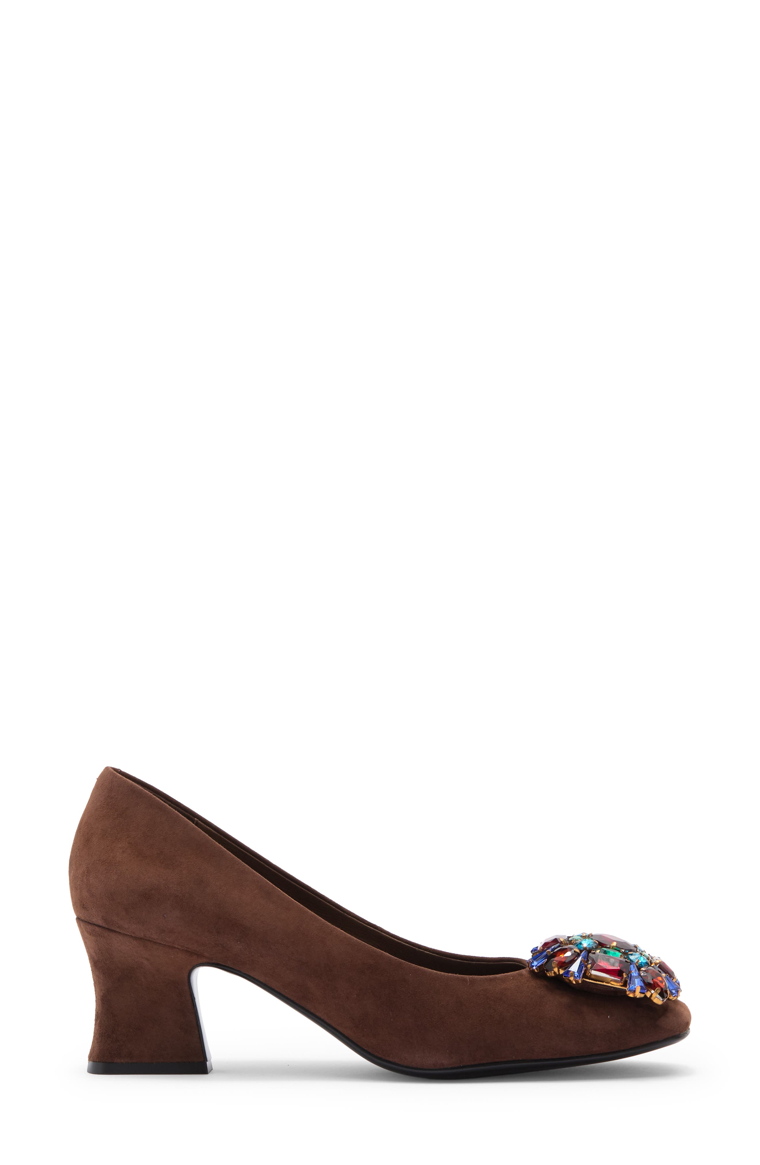 Jeffrey Campbell Panem Crystal Embellished Pump, Alternate, color, Brown Suede Multi