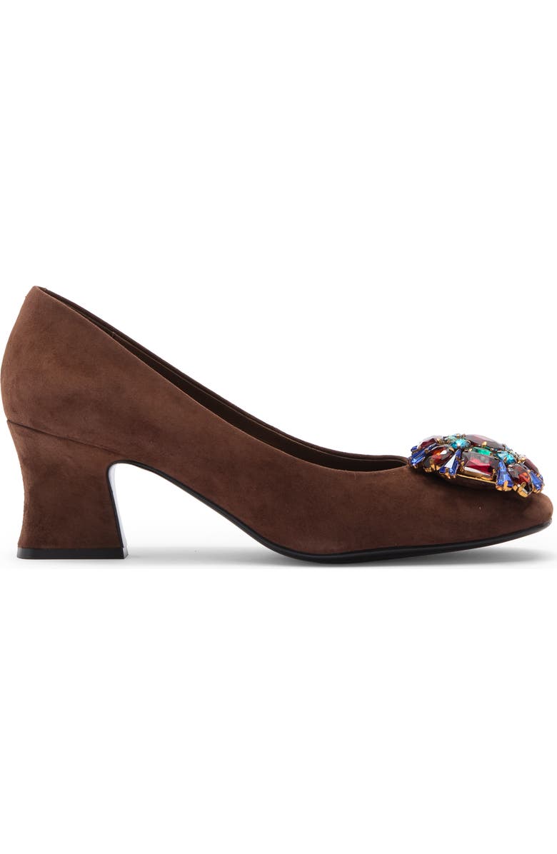 Jeffrey Campbell Panem Crystal Embellished Pump, Alternate, color, Brown Suede Multi