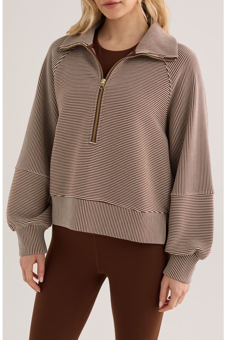 Milano Half-Zip Sweatshirt, Main, color, DARK WALNUT