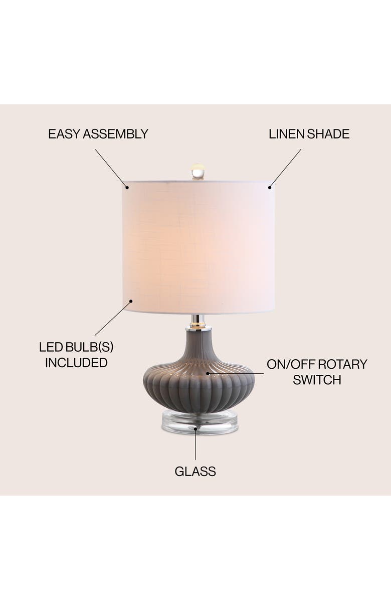 JONATHAN Y Kamille Glass and Lucite LED Table Lamp, Alternate, color, Gray/Clear