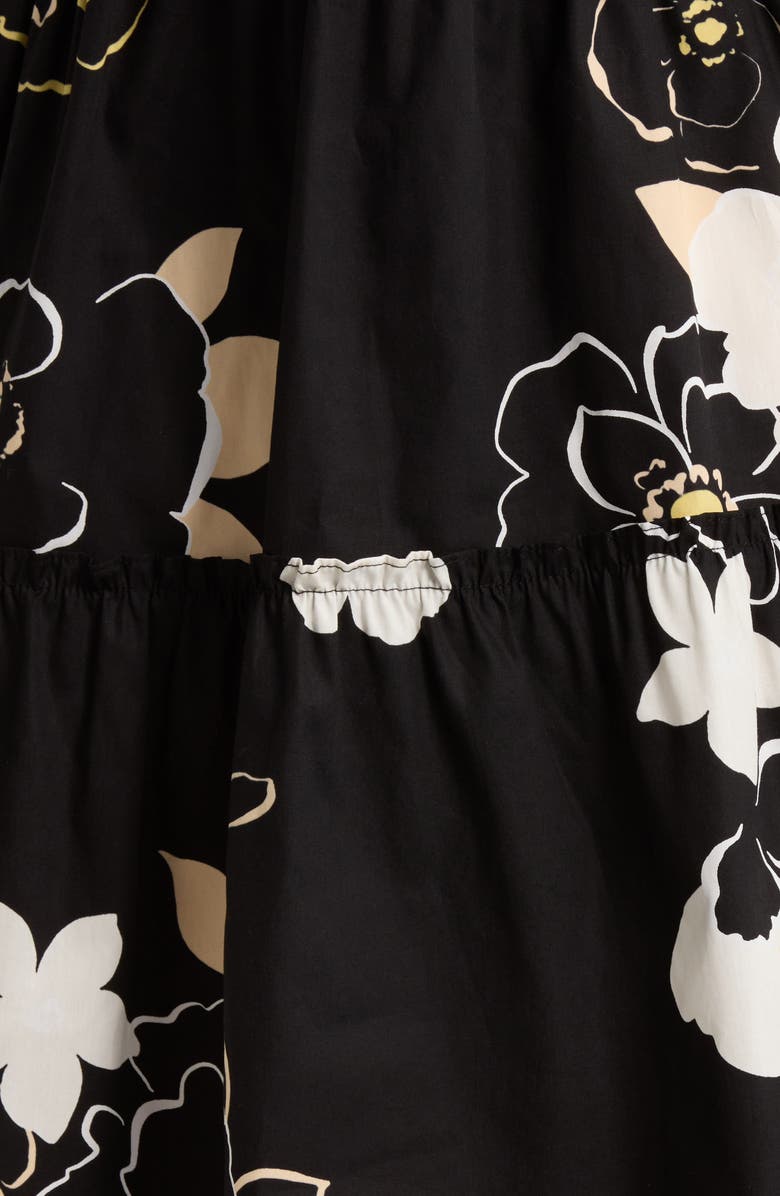 SUGARLIPS Cairan Floral Dixie Tiered Cotton Dress, Alternate, color, Black-Taupe