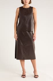 NORDSTROM RACK Faux Leather Midi Skirt