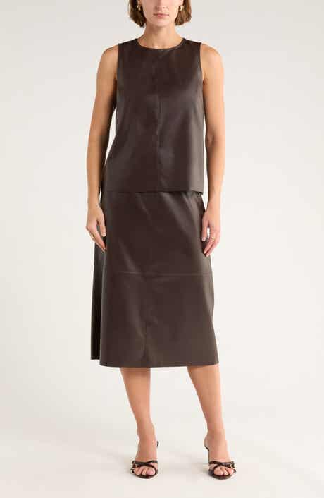 NORDSTROM RACK Faux Leather Midi Skirt
