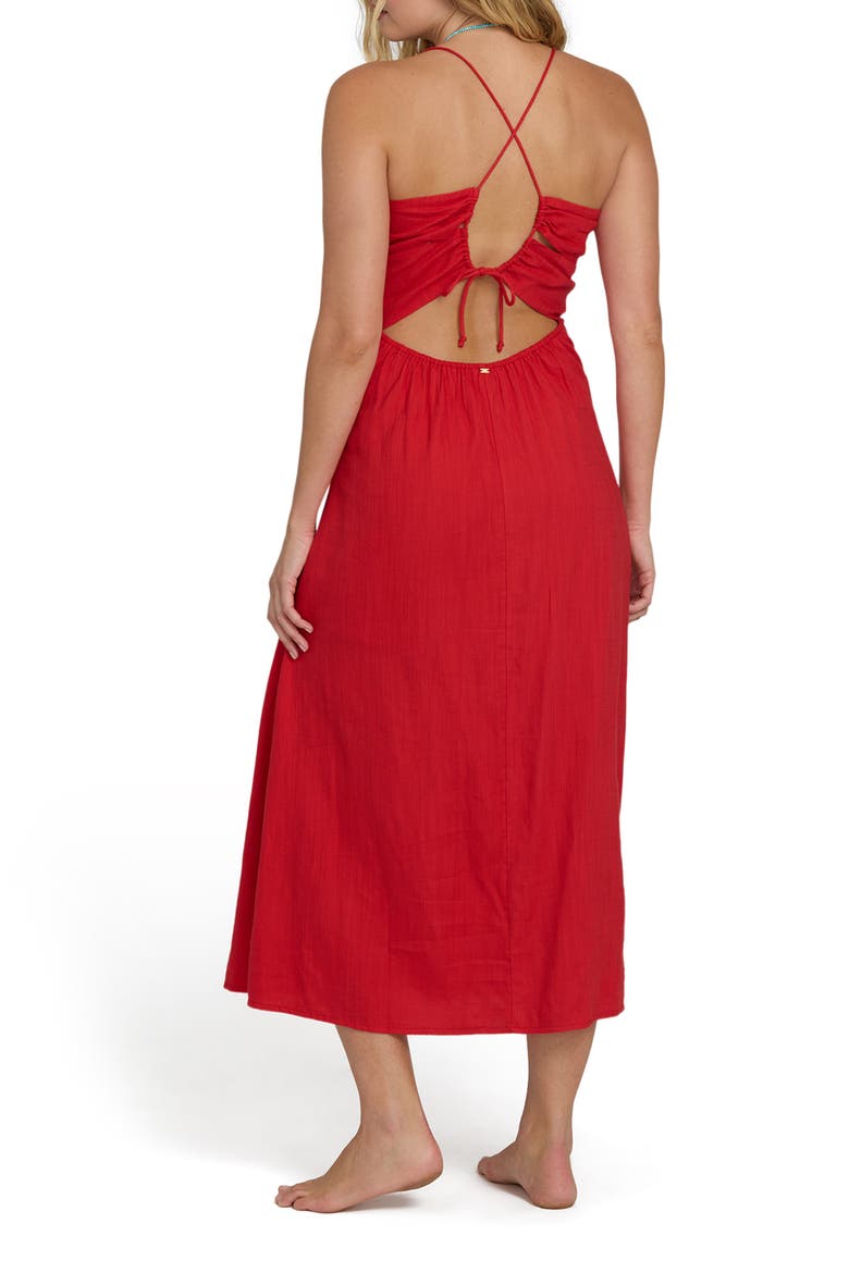 Take it Back Cotton Blend Midi Sundress, Alternate, color, FIESTA RED