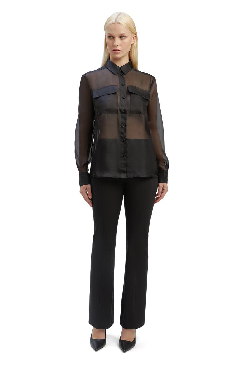 Rebecca Organza Shirt, Alternate, color, BLACK