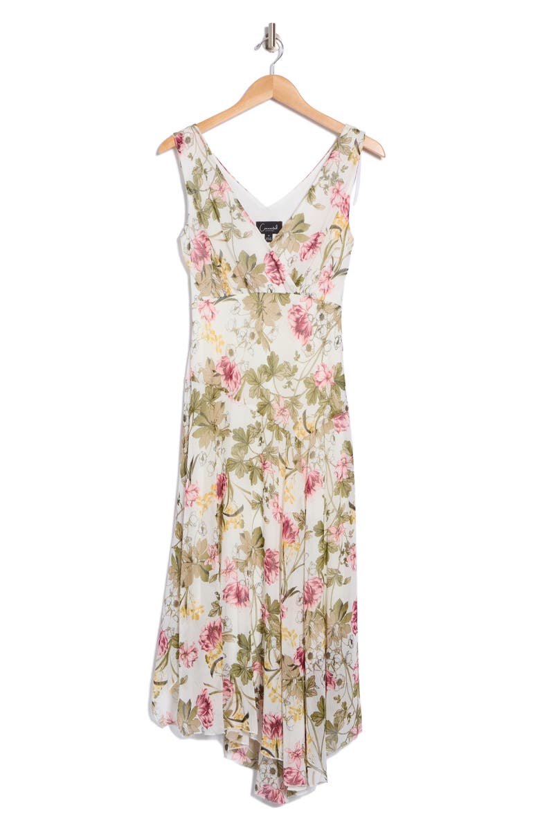 Connected Apparel Asymmetric Hem Chiffon Dress, Alternate, color,