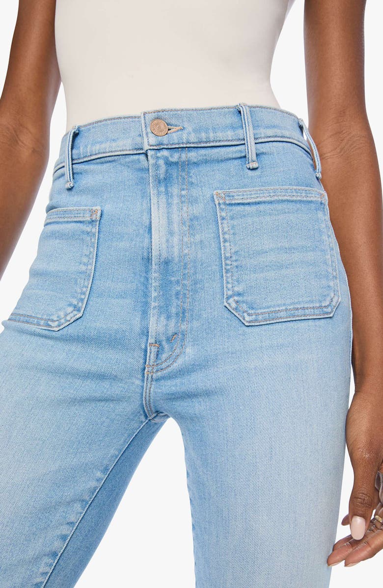 MOTHER The Hustler Patch Pocket High Waist Flood Ankle Bootcut Jeans, Alternate, color, Your Turn