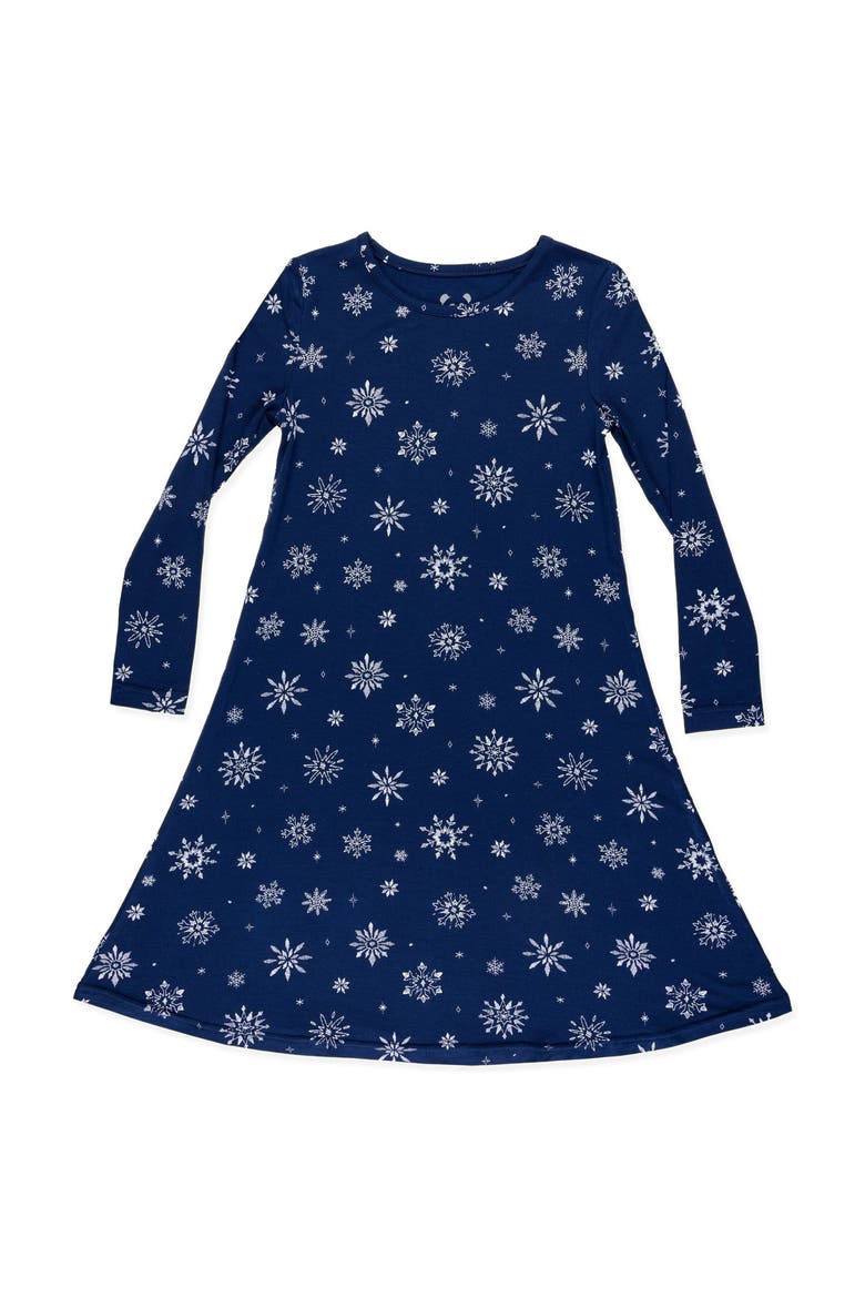 Kids' Snowflake Long Sleeve Dress, Main, color, Snowflake