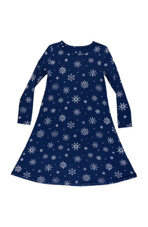Kids' Snowflake Long Sleeve Dress