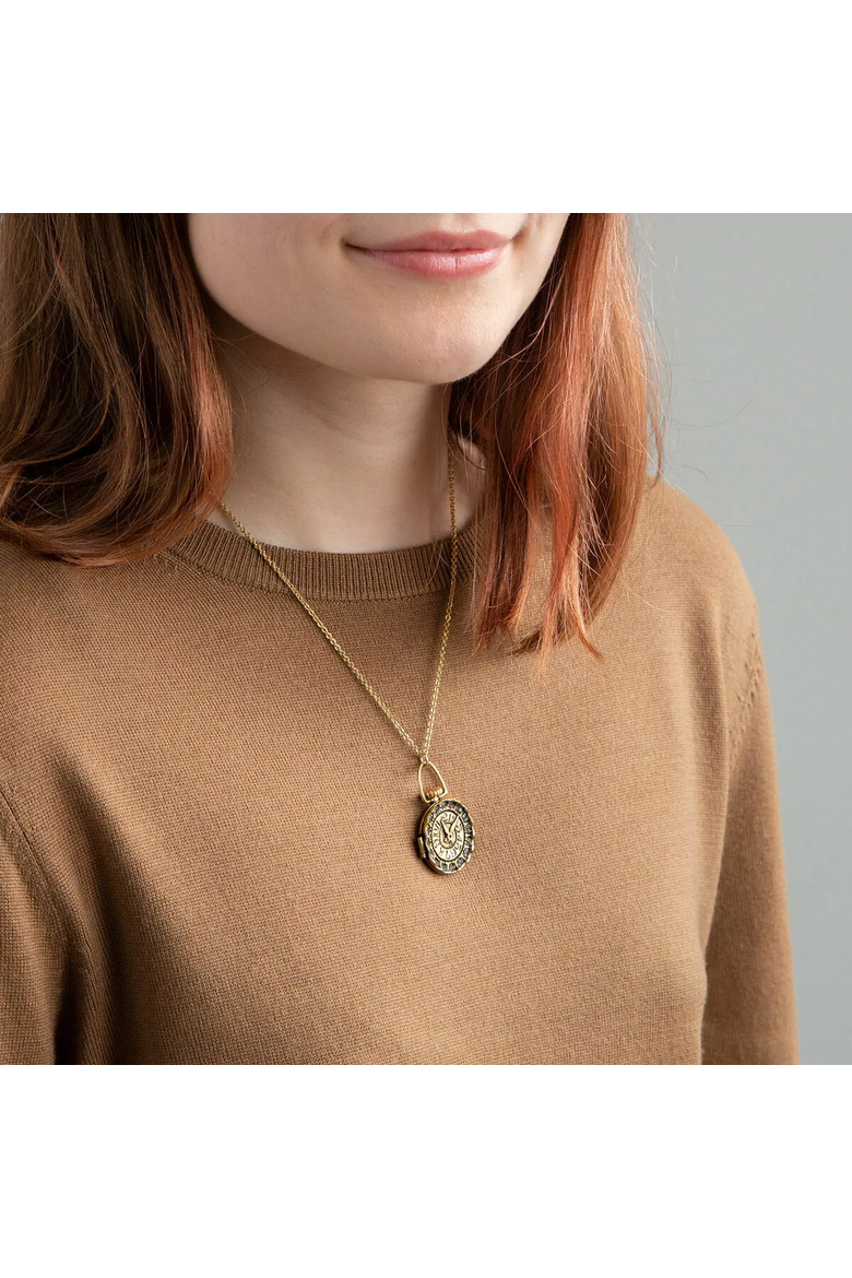 1111 Locket by Ariana Ost, Alternate, color, Gold with Crystals