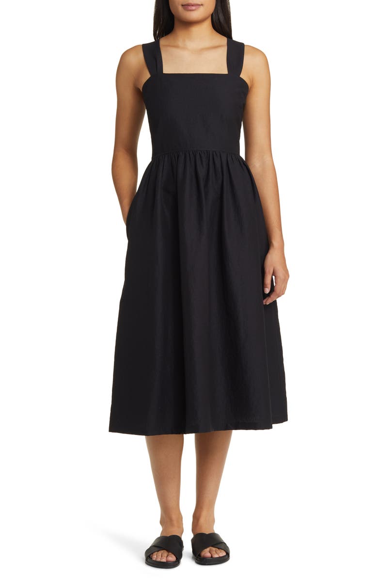 Caslon<sup>®</sup> Woven Midi Sundress, Alternate, color, Black