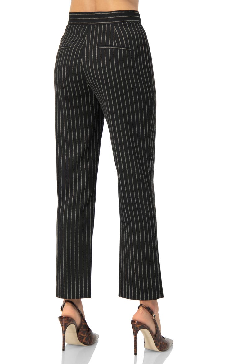 Straight-Leg Striped Trousers, Alternate, color, Black