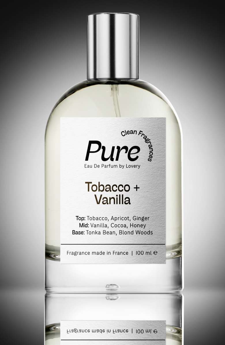 Lovery Pure Tobacco and Vanilla Eau de Parfum, Made in France, 3.4 oz, Alternate, color, Silver, White, Cream, Black