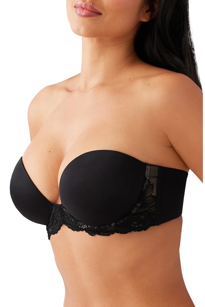 Self-Assured Underwire Convertible Push-Up Bra, Alternate, color, BLACK