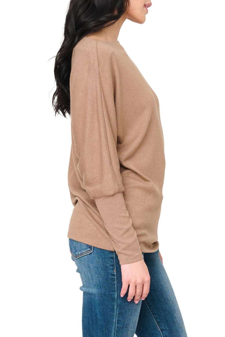 Slouchy Luxe Boatneck Top, Alternate, color, MOCHA MOUSSE