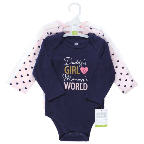 Hudson Baby Infant Breathable Cotton Long-sleeve Bodysuit Bundle 3 Count In Multi