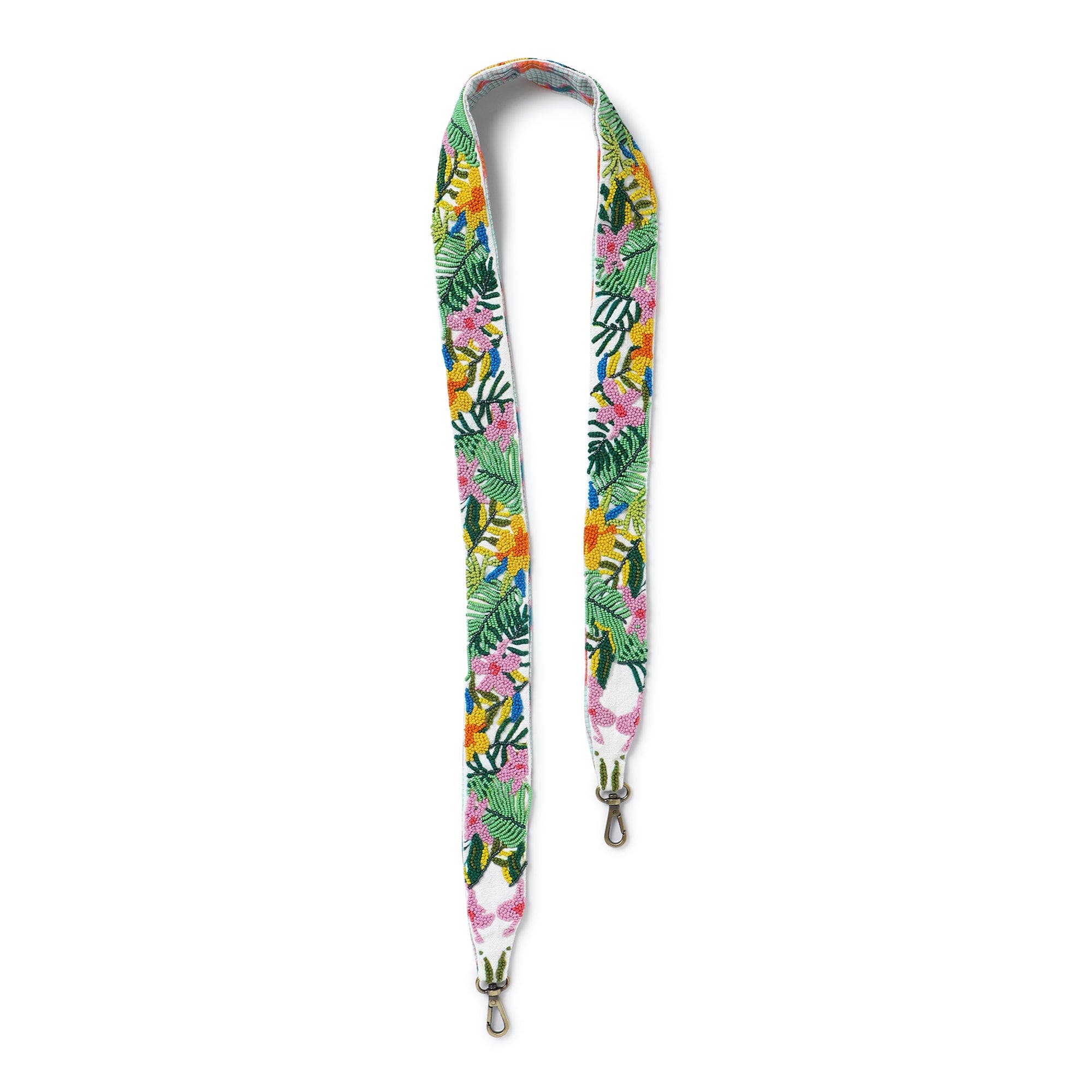 Vismaya Botanical Embroidered Strap, Main, color, White